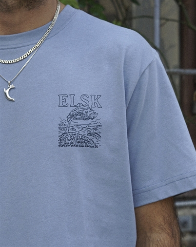 Elsk - Wind Men's Brushed T-Shirt - Dusty Blue 